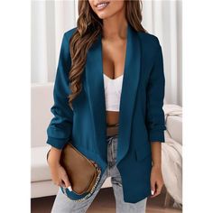 S=Us 4-6, M=Us 8-10, L=Us 12-14, Xl=Us 16-18, Xxl=Us 20. Made From A Soft And High-Quality Fabric, These Blazer Jackets For Women Are Loose Fit And Provide A Flattering Silhouette, Enhancing Your Confidence And Professional Appearance. Functional Details: Designed With Practicality In Mind, These Blazers For Women Business Casual Feature Two Flap Pockets, Allowing You To Keep Small Essentials Close At Hand. The Open Front Design Adds A Modern Twist, Making These Women Blazers Easy To Layer Over Blue Summer Blazer With Long Sleeves, Blue Long Sleeve Summer Blazer, Summer Blue Blazer, Blue Formal Summer Outerwear, Blue Summer Office Outerwear, Trendy Blue Formal Outerwear, Blue Non-stretch Spring Outerwear, Blue Solid Color Blazer For Office, Blue Solid Color Blazer For Work