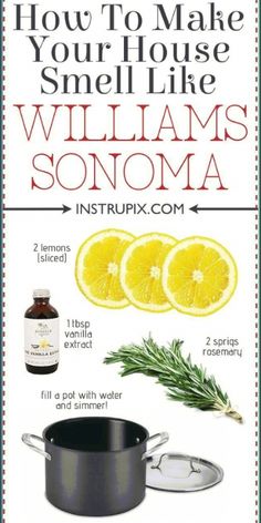 an advertisement for williams sonoma with lemons and rosemary on the side, in front of