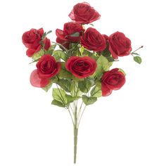 Add volume and color to your floral and greenery arrangements with this gorgeous Red Rose Bush. Featuring one thick stem that branches out with green leaves and classic red roses, this lifelike bush is great to have in your home. Display it with other flowers or on its own in a vase to create a beautiful centerpiece for your table!       Dimensions (Varies Upon Shaping):         Full Length: 21"       Stem Length: 4 3/4"       Width: 10" Red Rose Bush, Greenery Arrangements, Rose Bush, Beautiful Centerpieces, Table Dimensions, Types Of Plants, Paper Craft Projects, Scrapbook Paper Crafts, Red Rose