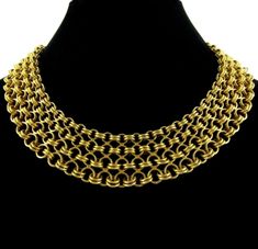 18" Monet Vintage Egyptian Revival Chainmail Chain Link Collar Necklace | eBay Egyptian Collar Necklace, Egyptian Collar, Fantasy Accessories, Festival Sunglasses, Unique Womens Fashion, Animal Bag, Egyptian Revival, Unusual Jewelry, Collar Necklace