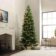 a decorated christmas tree in a living room