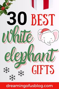 white elephant gifts with text overlay that reads 30 best white elephant gifts