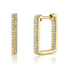 .27cts of diamonds set in 14k yellow gold rectangle shape hoop earrings. Luxury Yellow Gold Rectangular Earrings, Luxury Gold Rectangular Earrings, Cheap Everyday Rectangular Earrings, Cheap Hypoallergenic Rectangular Earrings, Rectangle Hoop Earrings, Rectangular Earrings, Rectangle Shape, Diamond Jewelry, Sale Items