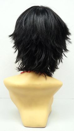 Medium Hair Haircuts, Thick Hair Haircut, Straight Shag, Haircut For Medium Hair, Long Hair Haircut, Shag Wig, Pixie Color, Black Cosplay Wig, Color Anime