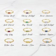 Layering Diamond Necklaces, Sweet Ring, Birthstone Rings, Minimal Ring, Gold Rings Simple, Baguette Ring, Zierlicher Ring, Ring Stack, Christmas 2023