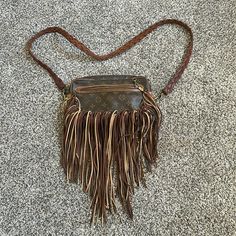 Authentic Lv! I Bought Through Vintage Boho Bags! They Add The Fringe And Braided Strap! Bag Has Been Well Taken Care Of And Is In Excellent Condition! 10 In In Length 6 In In Height! Such A Fun Bag!!! Luxury Travel Shoulder Bag With Fringe, Luxury Fringe Bag For Shopping, Luxury Fringe Shoulder Bag For Travel, Luxury Travel Bag With Fringe, Western Bag, Boho Bags, The Fringe, Strap Bag, Purse Crossbody