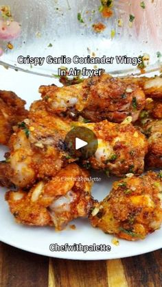 163K views · 171 reactions | Crispy Garlic Coriander Wings In Air Fryer 
.
.
.
.
@chefwithpalette 

#airfryer #airfryerrecipes #chickenwings #crispy #crispychicken #chicken #airfryerrecipe | Chefwithpalette Wings In Air Fryer, Crispy Garlic, Crispy Chicken, Air Fryer Recipes, Chicken Wings, Air Fryer, Garlic, Chicken