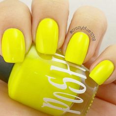 Nails Yellow Neon, Trendy Nails Yellow, Yellow Chrome Nails, Violet Nail Polish, Mood Nail Polish, Fluorescent Nails, Ombre Acrylic, Toe Polish