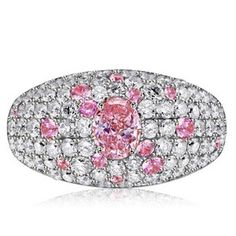 a pink and white diamond ring