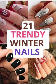 trendy winter nails, Christmas nails, Winter Stiletto Nails, Trendy Winter Nails, Winter Nail Trends, Nail Shades, Chic Nail Art, Winter Nails Acrylic, Winter Nail Art, Winter Nail Designs, Trendy Winter