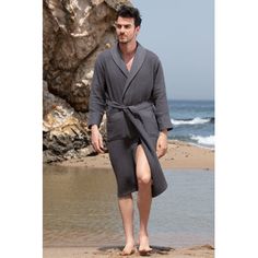 You will love this ravish, luxurious and sophisticated robe with its upgraded shawl collar and pipe trim style. Alwyn Home waffle robe can be used after a shower, as sleepwear, or while shaving your beard. Wear it when you are getting ready in the morning or as you are winding down after a long day. Wear a 5-star hotel-quality robe in the comfort of your own home. Feel as if you are relaxing in a cloud with this ultra-soft, lightweight bathrobe draped around you. Alwyn Home Size: M, Color: Charc Trim Styles, Star Hotel, Waffle Weave, 5 Star Hotels, Shawl Collar, Piping, Shaving, 5 Star, Shawl