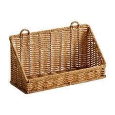 a wicker basket with handles