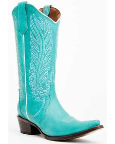 Corral Women's Triad Western Boots - Snip Toe Green Casual Boots With Snip Toe, Casual Green Boots With Snip Toe, Feather Stitch, White Feather, Heel Caps, Rubber Heels, Western Boots, Phone Numbers, Cowboy Boots