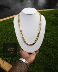 Miami Cuban Link Chain Heavy Solid 925 Sterling Silver 14K Gold Plated Curb Chain For Men And Women Dainty Chain Item = Cuban Link Chain Construction = Handmade Primary colour = Gold Plated Dimensions = Length = 24 inch  Wide = 12m Metal = Solid 925 Sterling Silver SOLID 925 Sterling silver...finished in rhodium for a shiny ICY look Not plated or filled...this is SOLID silver Will never turn your neck green or tarnish 5x electroplated so it won't tarnish or rub off for years! These aren't cheap pieces! This is quality jewelry! We also have the same chain in White, yellow, rose gold plating. We also have a matching bracelet!! -Style: Fine Men's Chain Necklace -Note: 100% 925 Sterling Silver,if not,500% Compensation -Occasion: Engagement/Party/Anniversary/Wedding/Banquet -Why choose us: Fine Cuban Link Chain Men, Miami Cuban Link Chain, Chain For Men, Miami Cuban Link, Mens Chain Necklace, Miami Cuban, Dainty Chain, Cuban Link Chain, Cuban Link