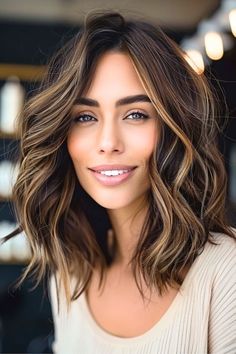 Dark brown hair color with hazelnut highlights. Dark Brown Hair Color Ideas, Toned Hair, Brown Hair Color Ideas, Blonde Hair Transformations, Bangs With Medium Hair, Brunette Balayage Hair