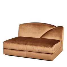 a brown couch sitting on top of a white floor