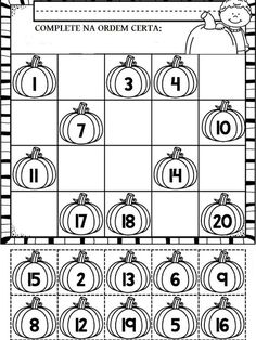 the pumpkin count game is shown with numbers to 10 and an image of two pumpkins