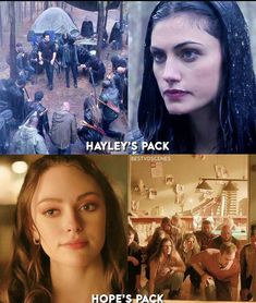 two pictures one with people and the other has text that reads hayley's pack