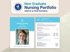 the nursing professional resume is displayed in front of a white background with blue trimmings