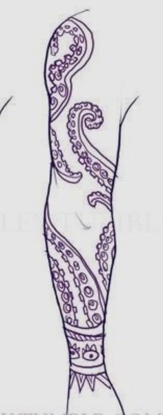 a drawing of a woman's arm with an intricate design on it