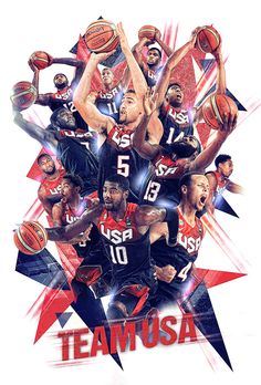 the usa basketball team is depicted in this poster