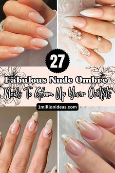 27 Fabulous Nude Ombre Nail Ideas To Glam Up Your Outfits Champagne Dress Nail Ideas, Nail Ideas Champagne, Natural Nails Ombre French, Modern Bride Nails, Short Almond Nails Ombre French, Translucent Ombre Nails, Elegant Oval Nails Classy, Neutral Ombre Nails Coffin, Classy Glam Nails