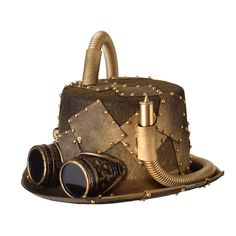 Discover the most original of the collection, I named the: Steampunk Hard Hat. A steampunk hat in its own right, which will take you away from the more classic hats in the collection. The Steampunk Hard Hat has a beautiful copper color reminiscent of industrial and Victorian style. On top of that its details, like the pipe, the compass and its goggle make it the perfect steampunk hat. Be comfortable: enjoy high-quality materials For events: Steampunk, Gothic, Victorian ⚙️ Ultra-original hat: Pip Steampunk Brown Brimmed Hats, Brown Steampunk Brimmed Hats, Steampunk Brown Adjustable Hat, Brown Leather Steampunk Hat, Medieval Hats, Steampunk 4" Top Hat, Retro Punk, Steampunk Hat, Funny Hats