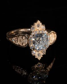 ✪ Limited Edition The Dreamers adorned with exquisite hand detailing and diamonds in an otherworldly... Vintage Rings Engagement Antiques, Alt Engagement Ring, Vintage Wedding Rings 1920s, Fairy Engagement Ring, Engage Ring, Victorian Wedding Ring, Unconventional Engagement Rings, Whimsical Ring, Vintage Gold Engagement Rings