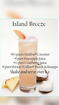 the island breeze cocktail recipe is displayed on an instagramtion page, with information about it