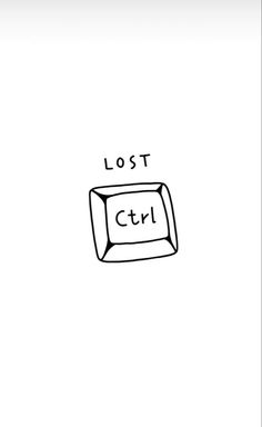 a black and white drawing of a computer keyboard with the words lost ctr written on it