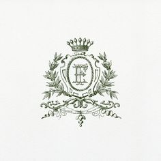 a drawing of a crest with the letter h on it