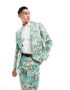 Suits by Twisted Tailor Suits you All-over print Notch lapels Padded shoulders Single button fastening Regular fit Floral Suits For Men, Floral Suit Jacket, Floral Suit, Tropical Aesthetic, Pastel Pattern, Tailored Suits, Black Wrap Dress, Maxi Dress Trend, Hoodies For Sale