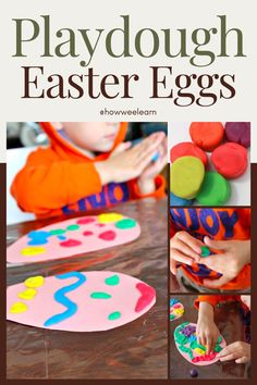 playdough easter eggs for toddlers and preschoolers to make with the kids