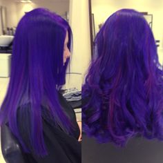 Makeup For Purple Hair, Bright Dyed Hair, Ultraviolet Hair, Dark Blue Violet Hair, Blurple Hair, Blue Violet Hair, Indigo Purple Hair