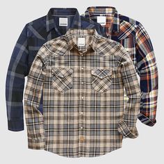 The classic plaid pattern of the Montana Cotton Flannel Shirt captures a retro and vintage essence that resonates perfectly with your unique style. This shirt effortlessly combines affordability and sophistication, making it a must-have addition for those who appreciate both quality and value.Buy all 4 colors and save $40!Product Information Material: Cotton, Polyester Long Sleeves Chest Pockets Button Closure Long Sleeves Turn-Down Collar Womens Dress Suits, Suits And Jackets, Blouse Pants, Blue Khakis, Sweater Pants, Suits Coats, Dress Suits, Cotton Flannel, Piece Dress