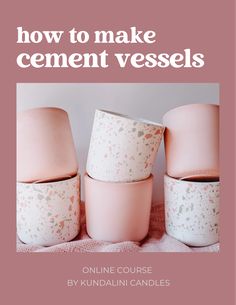 the cover of how to make cement vases by kundalin candles, featuring pink and white flowers