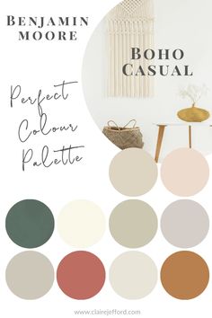 the color palette for an interior design project