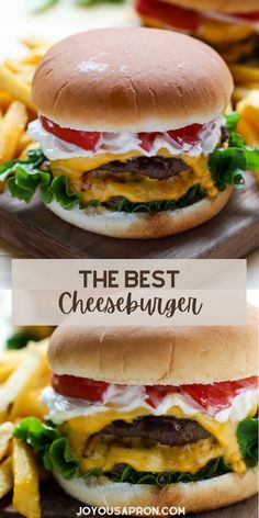 Cheeseburger with lettuce tomatoes and mayo. Cheese Burger Patty Recipe, In And Out Double Double Burger, Easy Cheeseburger Recipes, Dinner Ideas With Burger Ground Beef, Cheeseburger Seasoning Recipes, American Cheese Burger, American Burger Recipe, Cheeseburger Patty Recipe