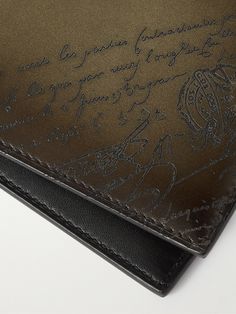 Made in Italy from signature Venezia leather, Berluti's billfold wallet is detailed with the house's signature calligraphic 'Scritto' debossing. Inside, it's fitted with plenty of card slots and a sleeve for notes. Leather Billfold, Wallet For Men, Billfold Wallet, Gucci Leather, Leather Bifold Wallet, Card Holder Wallet, Card Holder Leather, Printed Leather, Mr Porter