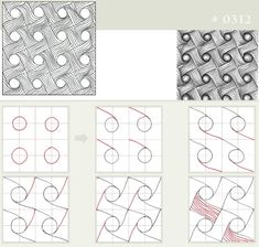 the steps to draw an abstract pattern