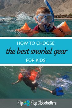 If you want to go snorkeling with kids, you need to bring the right gear. Nothing will ruin your kids' snorkel experience like a leaky mask or chafing fins. This detailed guide tells you how to select the best snorkel gear for kids - why you need it, what factors and features to consider and how to make sure it fits. #snorkelgear #snorkelingwithkids #snorkelmask #buyingguide #snorkelwithkids Snorkel Gear, Snorkel Mask, Snorkel Set, Kids Flip Flops, Maui Vacation, Snorkeling Gear