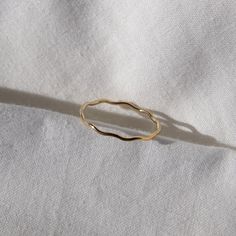 Crinkle-pattern, wavy, stacking ring perfect for a mix-n-match ring stack 14k yellow gold filled Gift Wavy Stackable Rings, Gift Stackable Wavy Rings, Wavy Stackable Rings, Minimalist 14k Gold Wavy Ring, Gold Wavy Jewelry For Everyday, Wavy 14k Gold Rings, Minimalist 14k Gold Wavy Jewelry, Gold Wavy Promise Ring, Minimalist Yellow Gold Wavy Ring