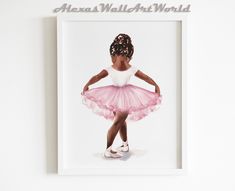 "This is DIGITAL FILE ONLY, NO PHYSICAL PRODUCT will be sent! Black Ballerina Print, Wall Art for Girls, Afro Ballerina Printable Nursery Decor, African American Toddler Girl Wall Art, Blush Pink Decor Since the bundle is huge, you get a PDF file with a link to download (google drive). Welcome to Alexa's WallArtWorld! The world of race car prints, construction vehicles, trucks, classic cars, Ballerinas, personalized alphabet letters and many others... This is HIGH-resolution PRINTABLE WALL ART ( American Nursery, Ballerina Nursery Decor, Toddlers Bedroom, Ballerina Printable, Daughter Room, Pink Girl Room Decor, Decorating Toddler Girls Room, Ballerina Print, Dancer Wall Art