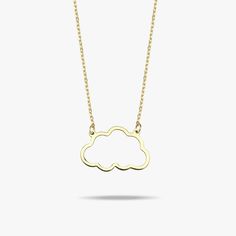 Introducing the 14K Solid Gold Cloud Necklace, a celestial marvel that will captivate the heart of any beholder. It is an exquisite choice for anniversaries, graduations, or any significant milestone, symbolizing hope, dreams, and limitless possibilities. PRODUCT DETAILS • Material: 14K Solid Gold • Necklace Length: 18 inches• Adjustable Length Celestial Yellow Gold Necklace With Moon Charm, Cloud Jewelry Design, Cloud Necklace Gold, 14k Gold-filled Celestial Necklace, Celestial Star-shaped Yellow Gold Necklace, Cloud Necklace, Solid Gold Necklace, Station Necklace, The Cosmos