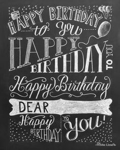 a chalkboard birthday card with the words happy birthday on it