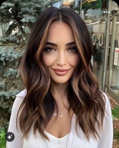 2023 Caramel Hair, Honey Balayage Shoulder Length, Cool Hair Color For Brunettes, Brunette Balayage For Cool Skin Tone, Auburn Hair Color Hazel Eyes, 2023 Hair Trends For Women Mid Length, Bayalage Brunette Dark Brown, All Over Carmel Brown Hair Color, Fall Hair 2023 Short