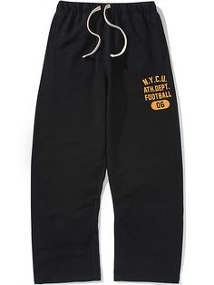 The sweatpant features oversized fit design, which makes relaxed and trendy silhouette, and rubber printed 1906 Columbia University’s Football celebration logo. The heavyweight cotton and polyester blend terry fabric makes vintage mood sweatshirt.- Elastic band waist with drawstring- Logo point- Side pockets- Back pocket Retro Letter Print Bottoms For Streetwear, Retro Bottoms With Letter Print For Streetwear, Retro Streetwear Bottoms With Letter Print, Fall Graphic Print Sweatpants For Streetwear, Letter Print Sweats For Streetwear, Graphic Print Sweats For Casual Wear, Fall Cotton Sweatpants With Letter Print, Cotton Sweats With Logo Print For Sports Season, Cotton Sweats With Logo Print For Sports