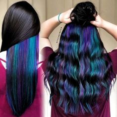 Hidden Hair Color, Balayage Straight, Underlights Hair, Mermaid Hair Color, Hair Color Underneath, Peekaboo Hair, Creative Hair Color