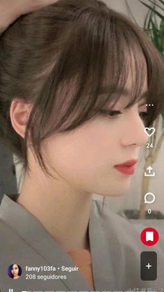 Asian Butterfly Haircut, Korean Bangs Hairstyle, Korean Bangs, Cute Hair Colors, Bangs With Medium Hair, Pinterest Hair