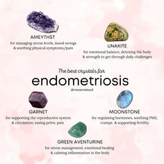 as an endo & pcos girly myself, crystals are always one of my go-to’s for helping me manage my symptoms, including stress 🙊 wearing these crystals or resting with them can have a huge impact ✨ sign up to our emails for 15% off 🩷 www.mysacredsoul.co.uk #endo #endowarrior #endometriosis #pcos #pcosawareness #pcossupport #pcospregnancy #endocrystals #pcoscrystals #crystalsforfertility #crystalsforendometriosis #crystalsforpcos #fertilitycrystals #crystalsforbeginners #crystalsforhealing #cr... Endometrioma Symptoms, Endometrioma Diet, Endo Warrior, Endo Diet, Fertility Crystals, How To Regulate Hormones, Crystal Power, Feminine Health, Herbal Healing